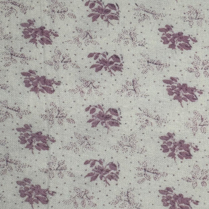 Cream With Light Purple Floral Brushed Cotton Blend: 3 yds