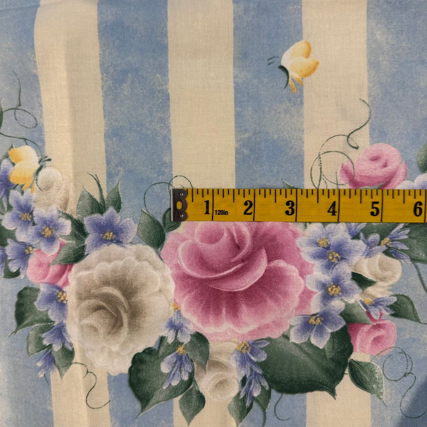 Floral Stripes Cotton Blend: 1 yd