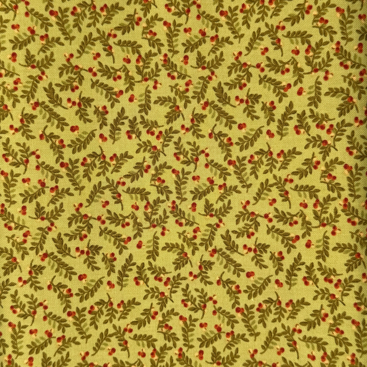 Light Green With Vines Cotton: 2 yds