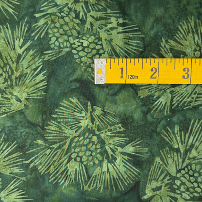 Tonal Green Pine Needles Batik Cotton: 1.5 yds