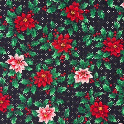 Pink & Red Poinsettia Cotton: 2 yds