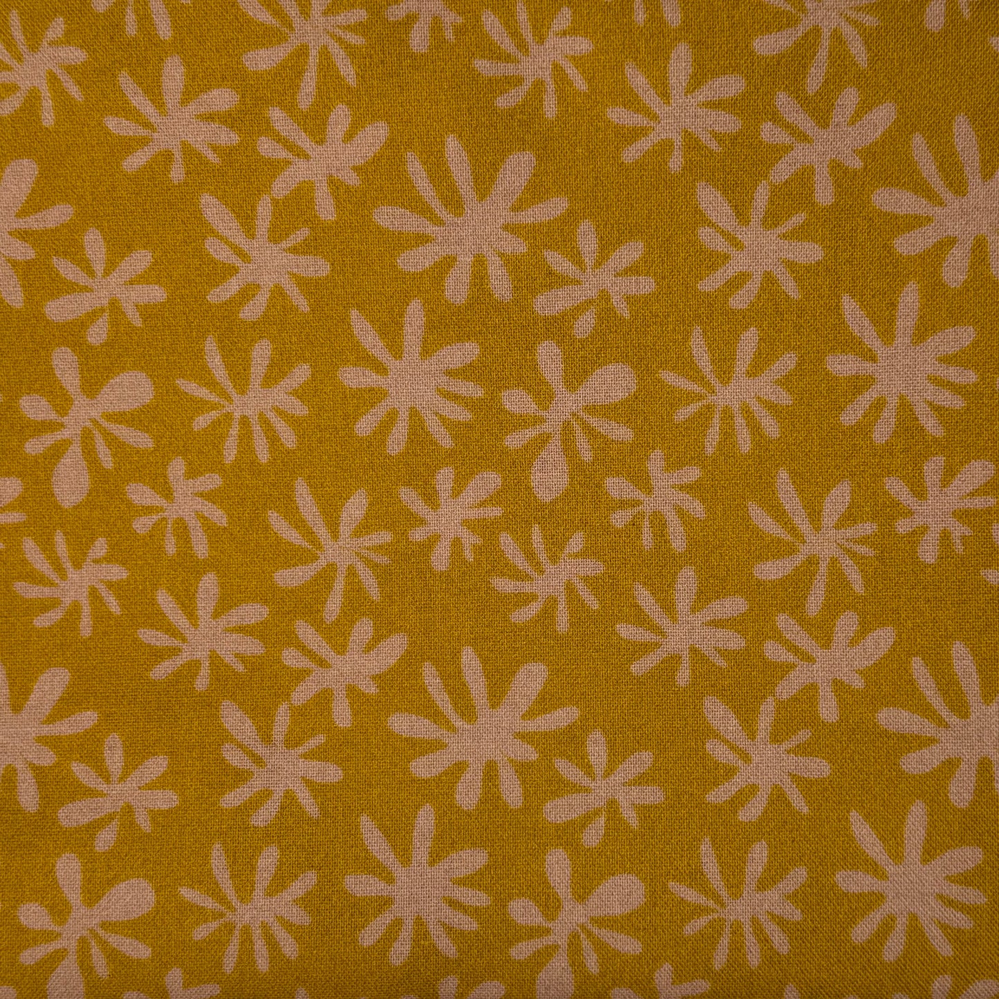 Yellow With Pink Abstract Floral Cotton: 2 yds