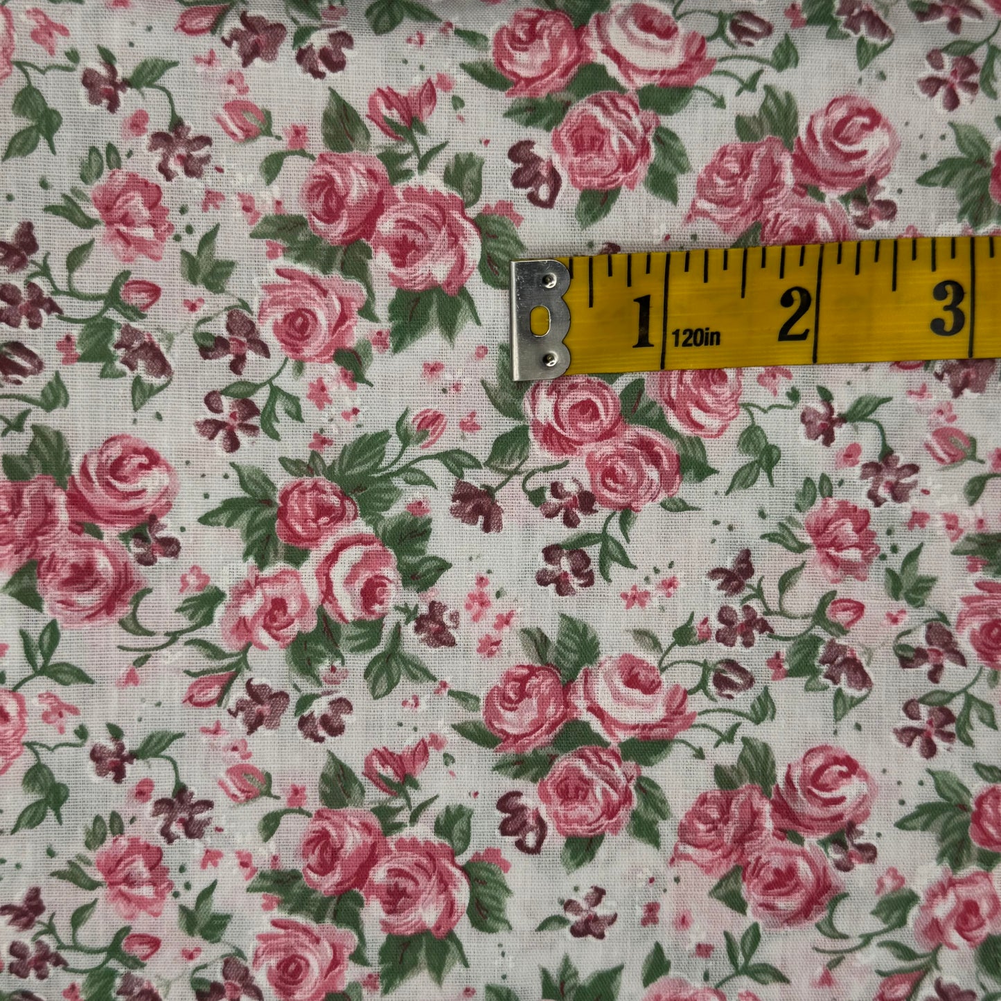 Pink & Mauve Floral Cotton Blend: 3 yds