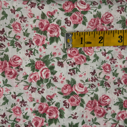 Pink & Mauve Floral Cotton Blend: 3 yds