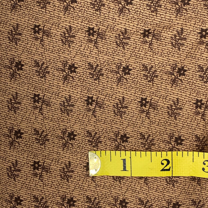 Light Brown Floral Cotton: 3 yds