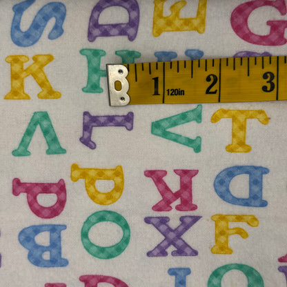 Alphabet Brushed Cotton Blend: 2.25 yds
