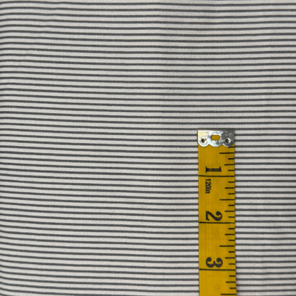 White With Grey Stripe Cotton Blend: 4 yds