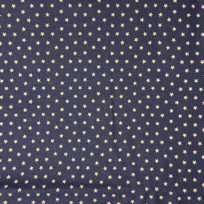 Navy With Cream Stars Cotton: 3 yds