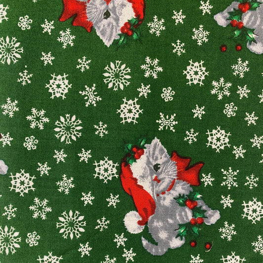 Christmas Kitties Cotton: 1 yd