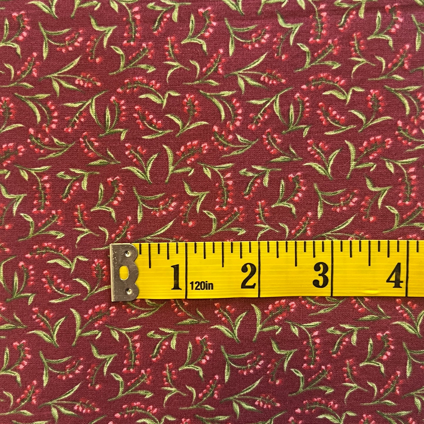 Red Floral Cotton: 2 yds