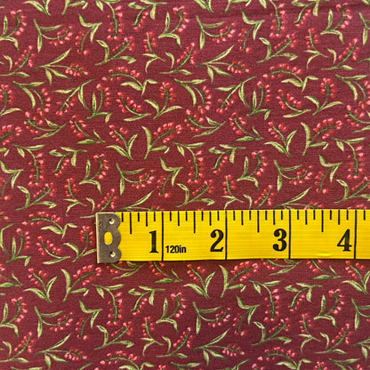 Red Floral Cotton: 2 yds
