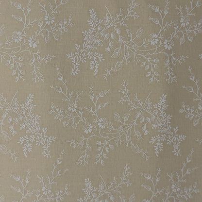 Cream With White Line Work Flowers Wideback Cotton: 3 yds