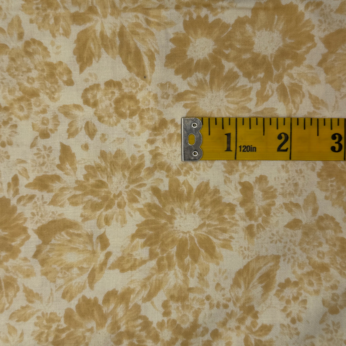Tan & Cream Subtle Floral Cotton: 2 yds