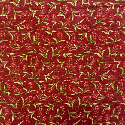 Red Floral Cotton: 2 yds