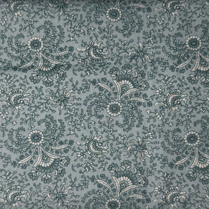 Light Blue Fancy Floral Cotton: 2.5 yds