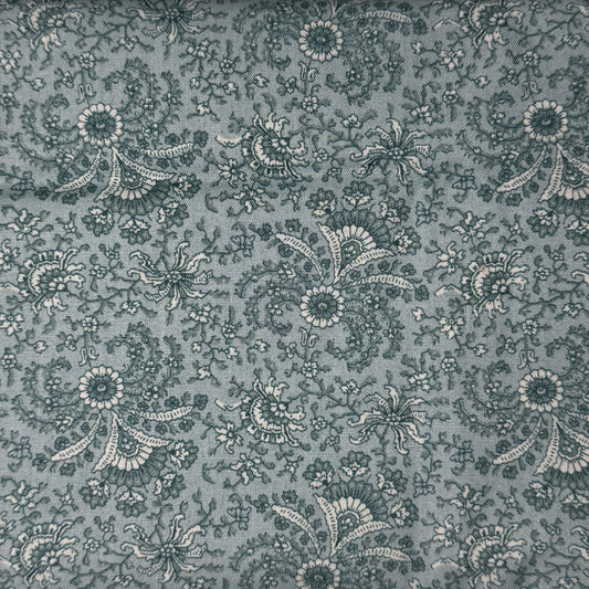 Light Blue Fancy Floral Cotton: 2.5 yds