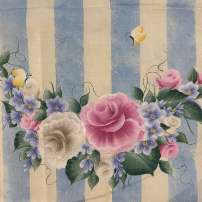 Floral Stripes Cotton Blend: 1 yd