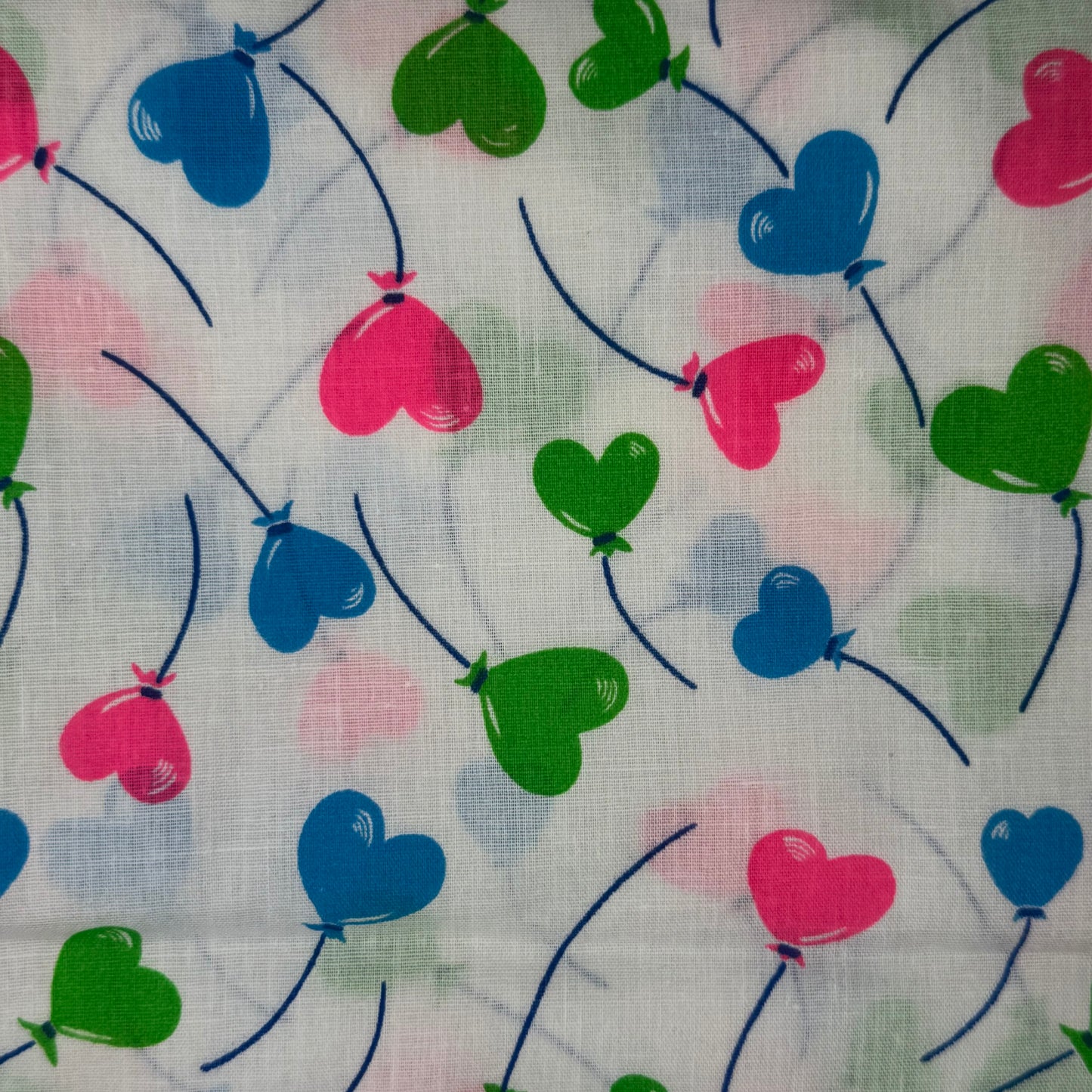 Heart Balloons Cotton Blend: 2 yds