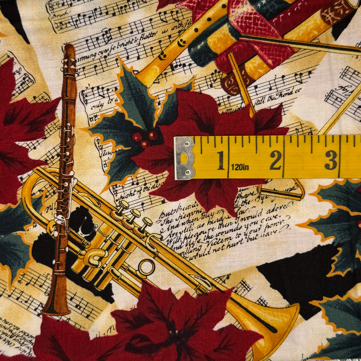 Holiday Music Cotton: 1 yd