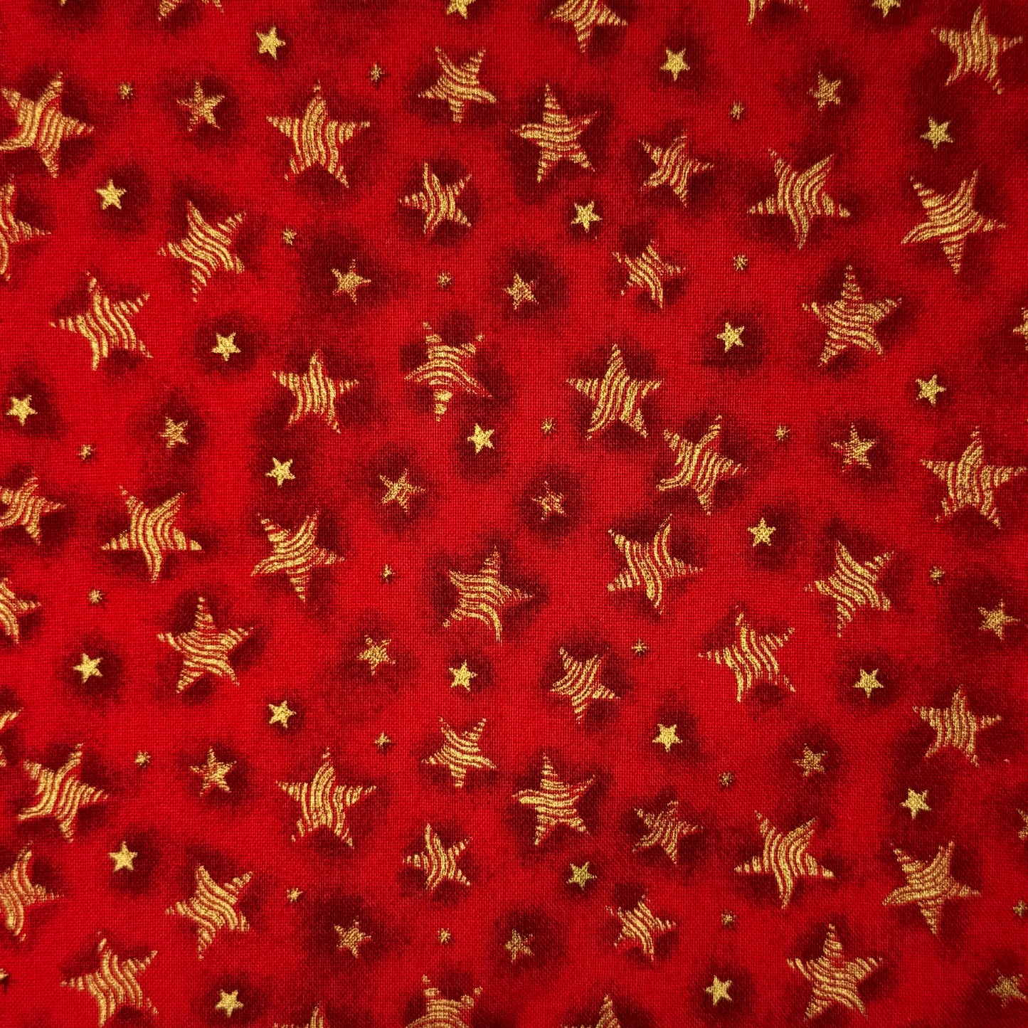 Red With Gold Stars Cotton: 1.5 yds