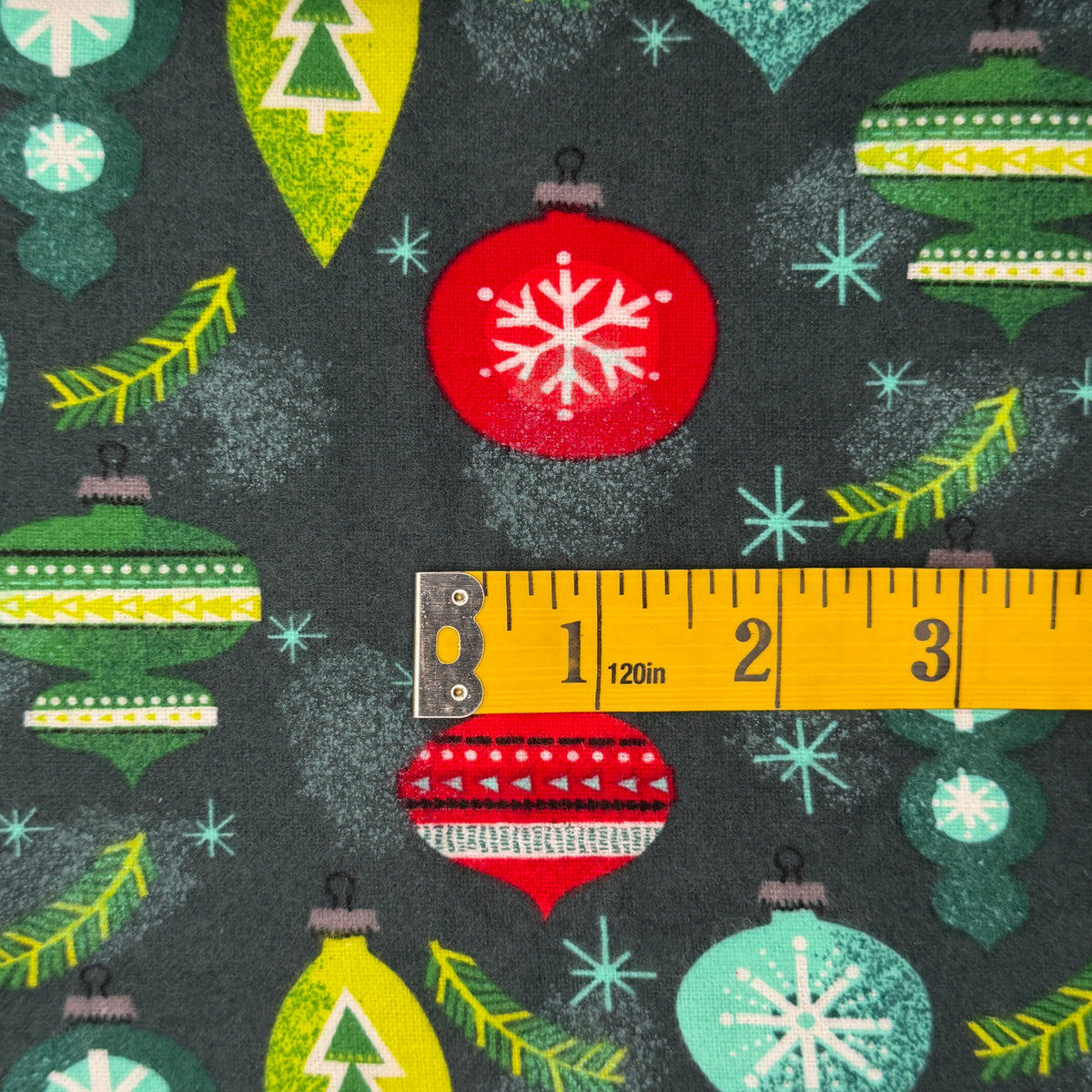 Mid-Century Ornaments Flannel: 2 yds