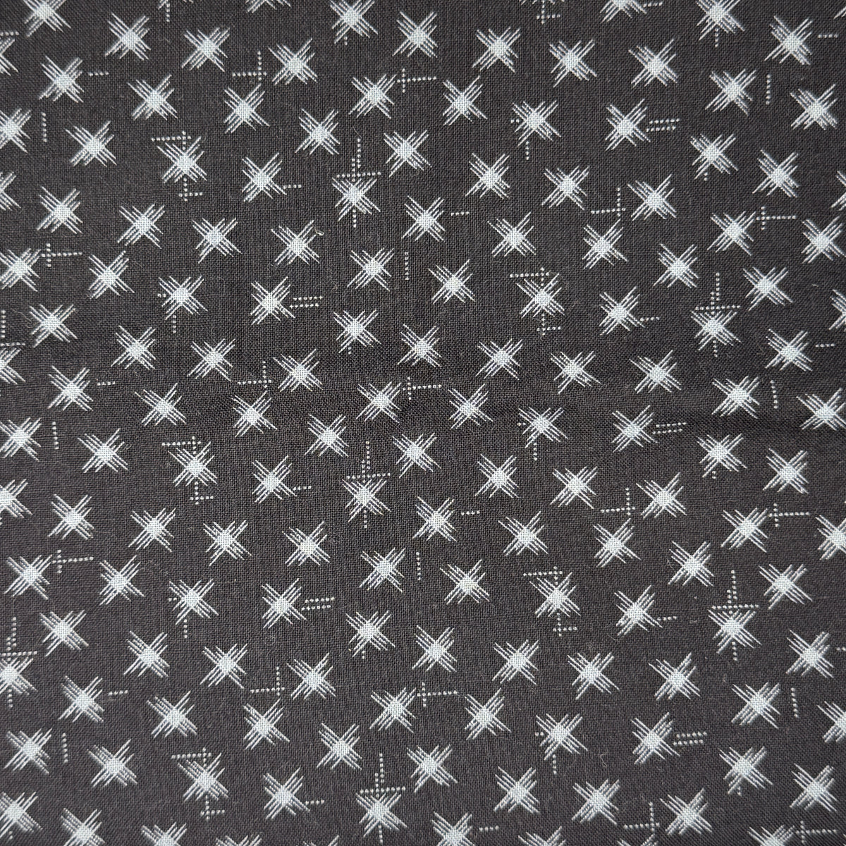 Black With Gray Marks Cotton: 2.25 yds