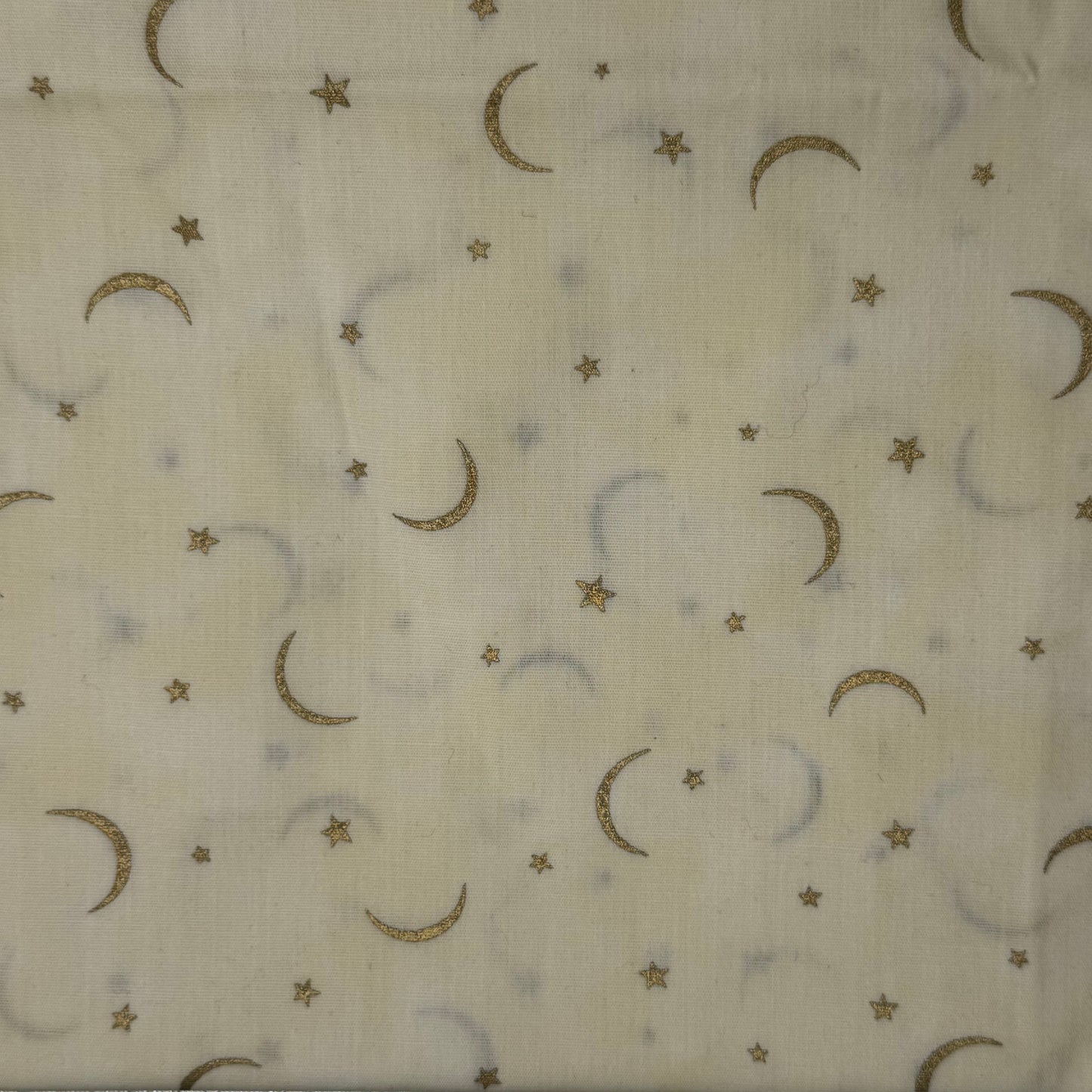 Metallic Moon & Stars Cotton: 1 yd
