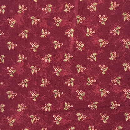 Red With Yellow Micro Floral Cotton: 2 yds