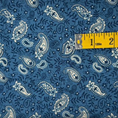 Blue Paisley Cotton: 2 yds