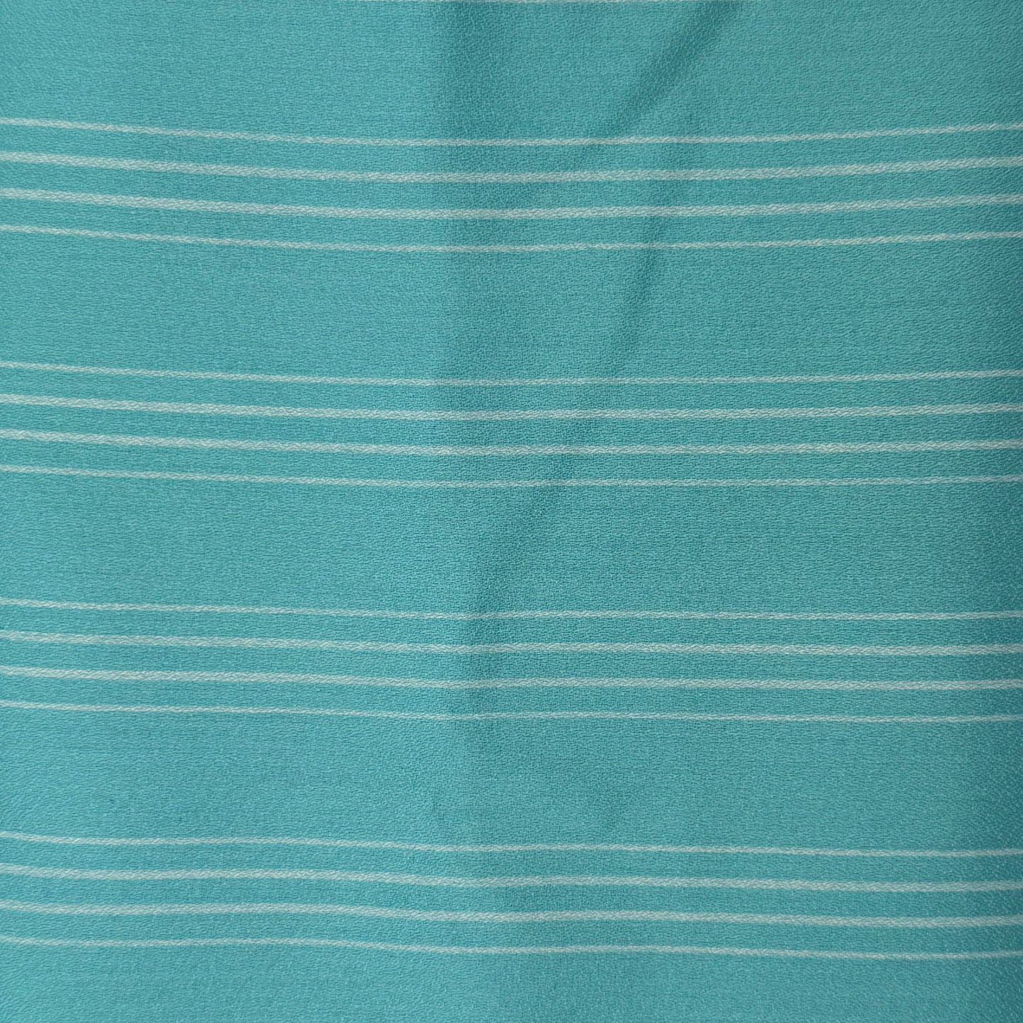 Medium Weight Aqua Blue White Stripe Poly: 2.5 yds