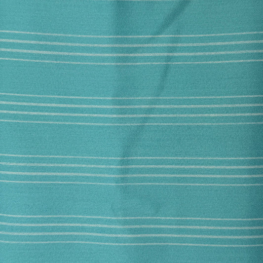 Medium Weight Aqua Blue White Stripe Poly: 2.5 yds