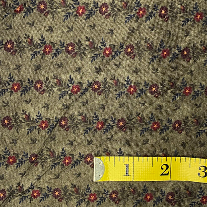 Dark Floral Stripes Cotton: 1 yd
