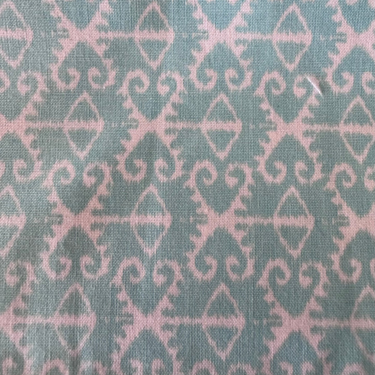 Aqua with White Embellishment Cotton: 1 yd