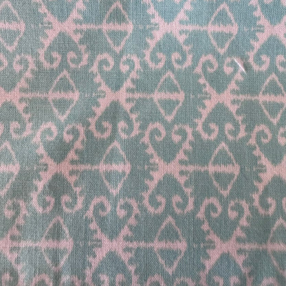 Aqua with White Embellishment Cotton: 1 yd