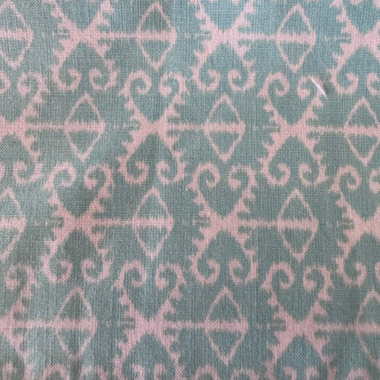 Aqua with White Embellishment Cotton: 1 yd