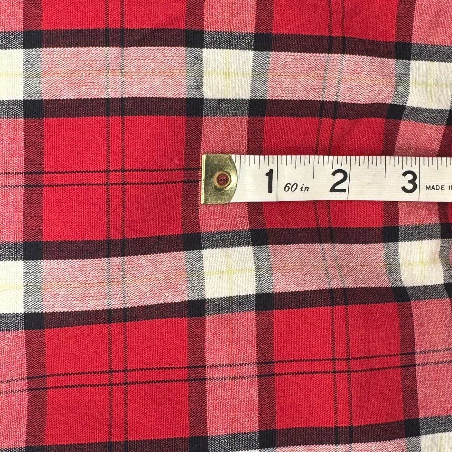 Medium Weight Red/Black/White Woven Plaid Cotton: 2.5 yds