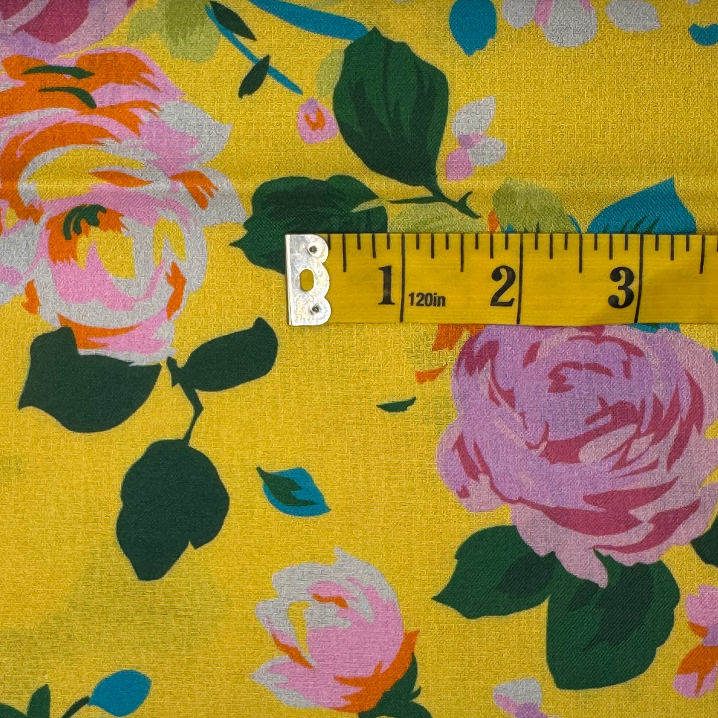 Yellow Bold Floral Cotton: 2 yds