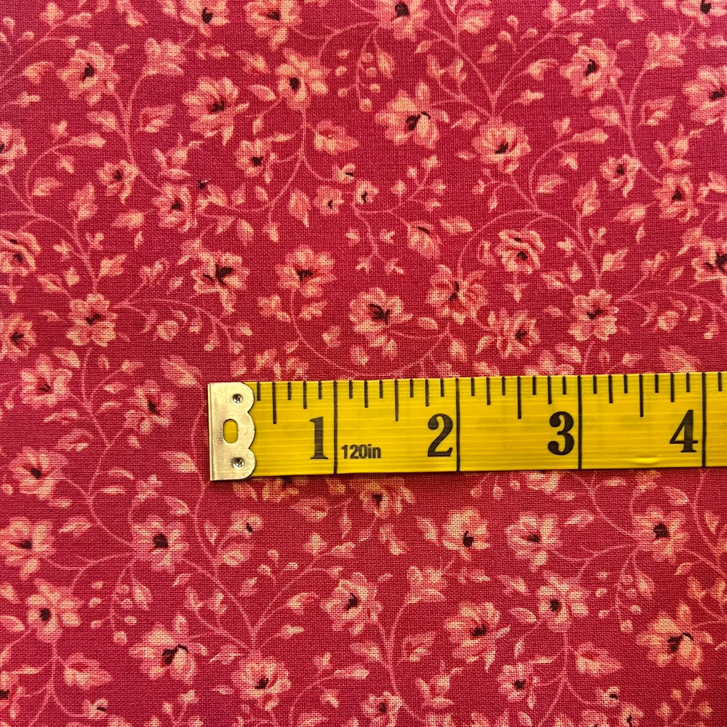 Pink Floral Cotton: 2 yds