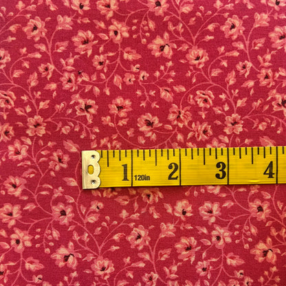 Pink Floral Cotton: 2 yds