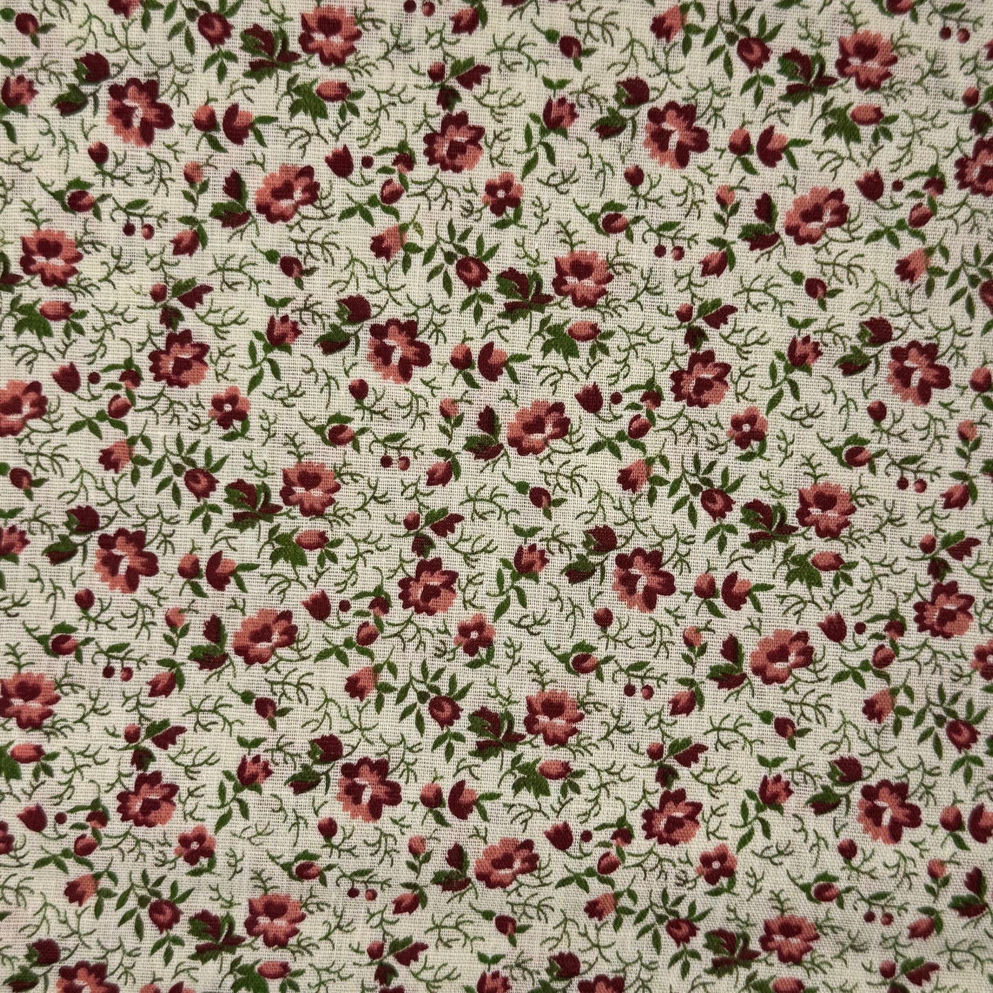Pink & Red Floral Cotton Blend: 2.75 yds