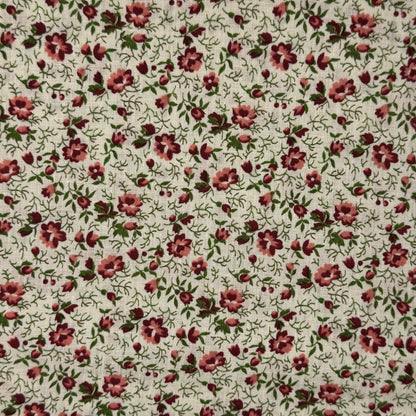 Pink & Red Floral Cotton Blend: 2.75 yds