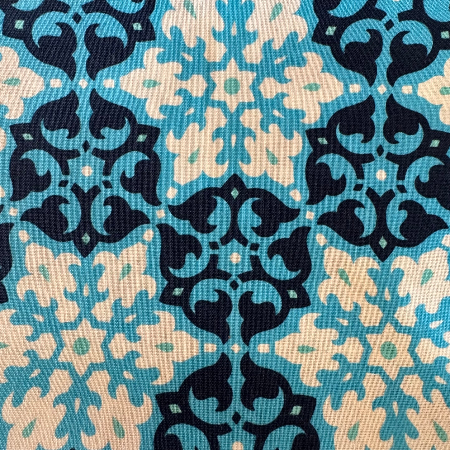 Blue Mosaic Cotton: 1 yd