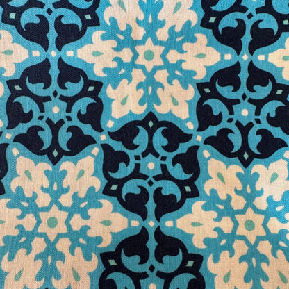 Blue Mosaic Cotton: 1 yd
