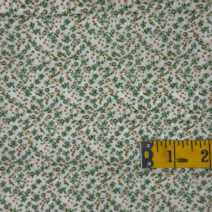 Green Micro Floral Cotton Blend: 1 yd