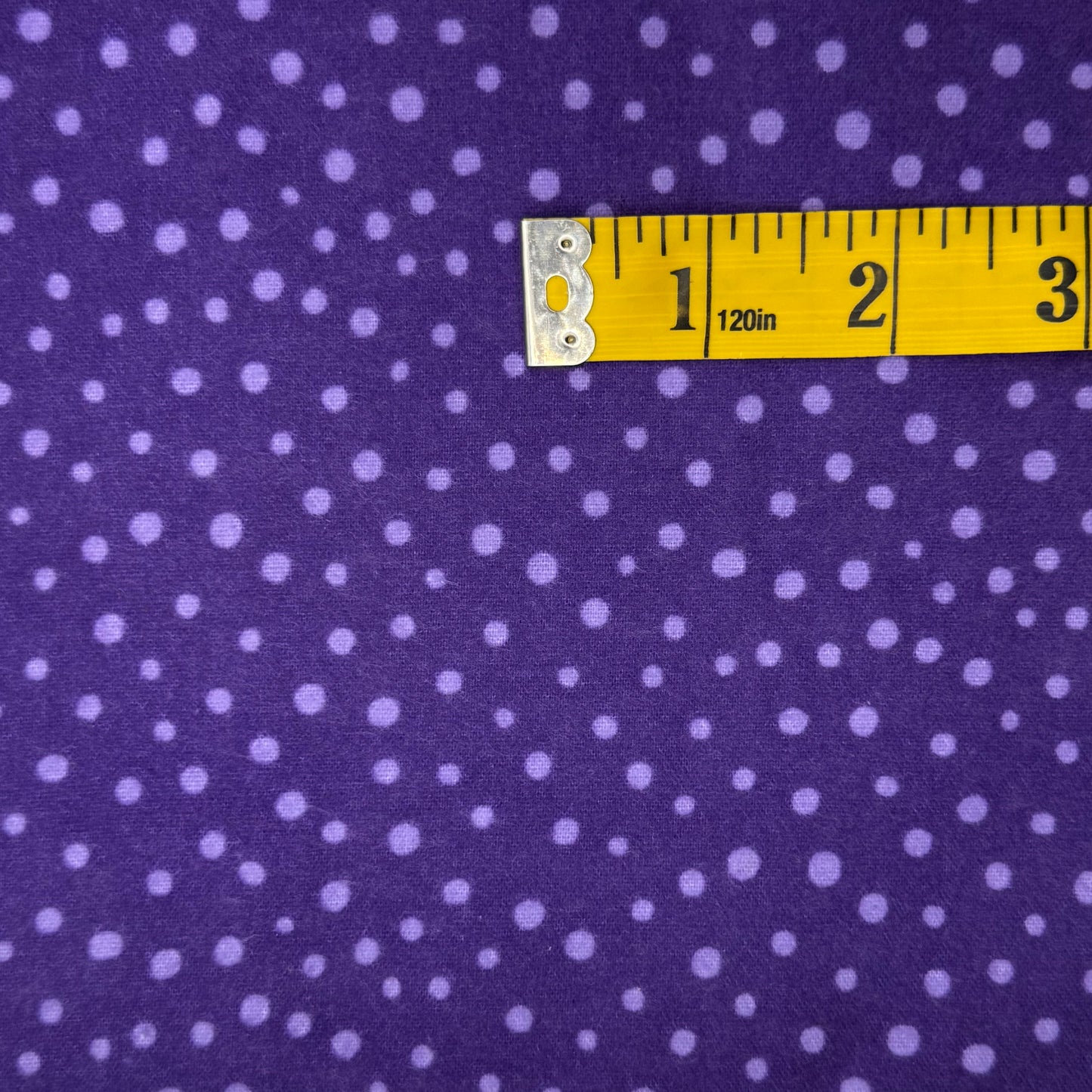 Purple Dots Brushed Cotton Blend: 1 yd