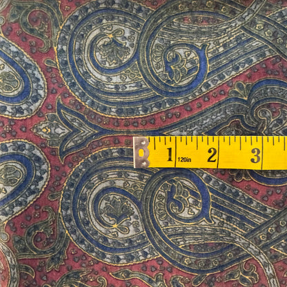 Red & Blue Paisley Cotton Blend Home Decor: 2 yds