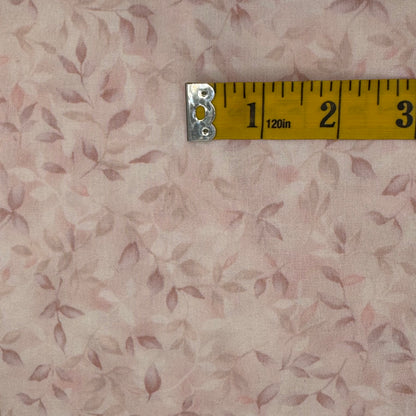 Pink & White Subtle Leaves Cotton: 3.75 yds