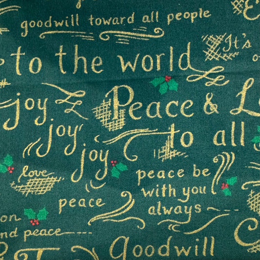 Joy to the World Cotton Blend: 1 yd