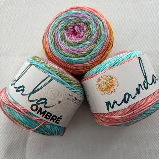 Lion Brand Mandala Ombre Yarn in Tranquil: 3 Skeins