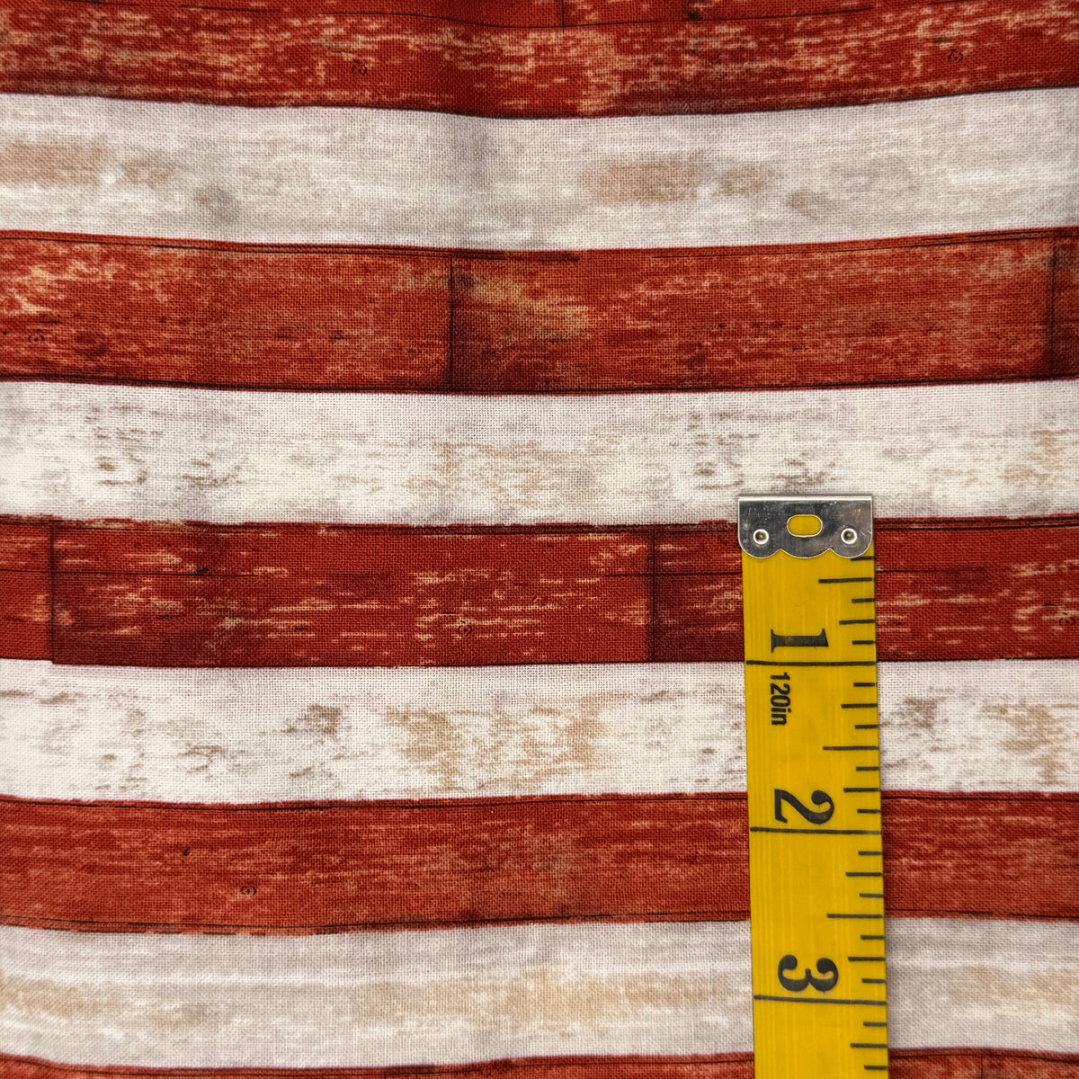 Red & White Clapboard Stripes Cotton: 1.25 yds
